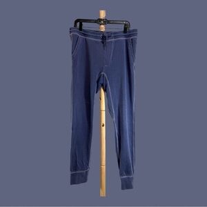 Express Men’s Faded Blue Jogger Pants with Drawstring Waist Tapered Cuff Legs M